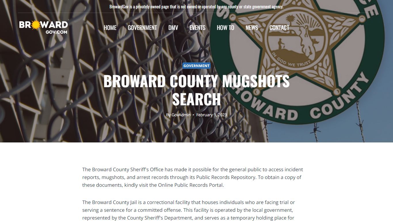Broward County Mugshots Search - Arrest Search - BrowardGov